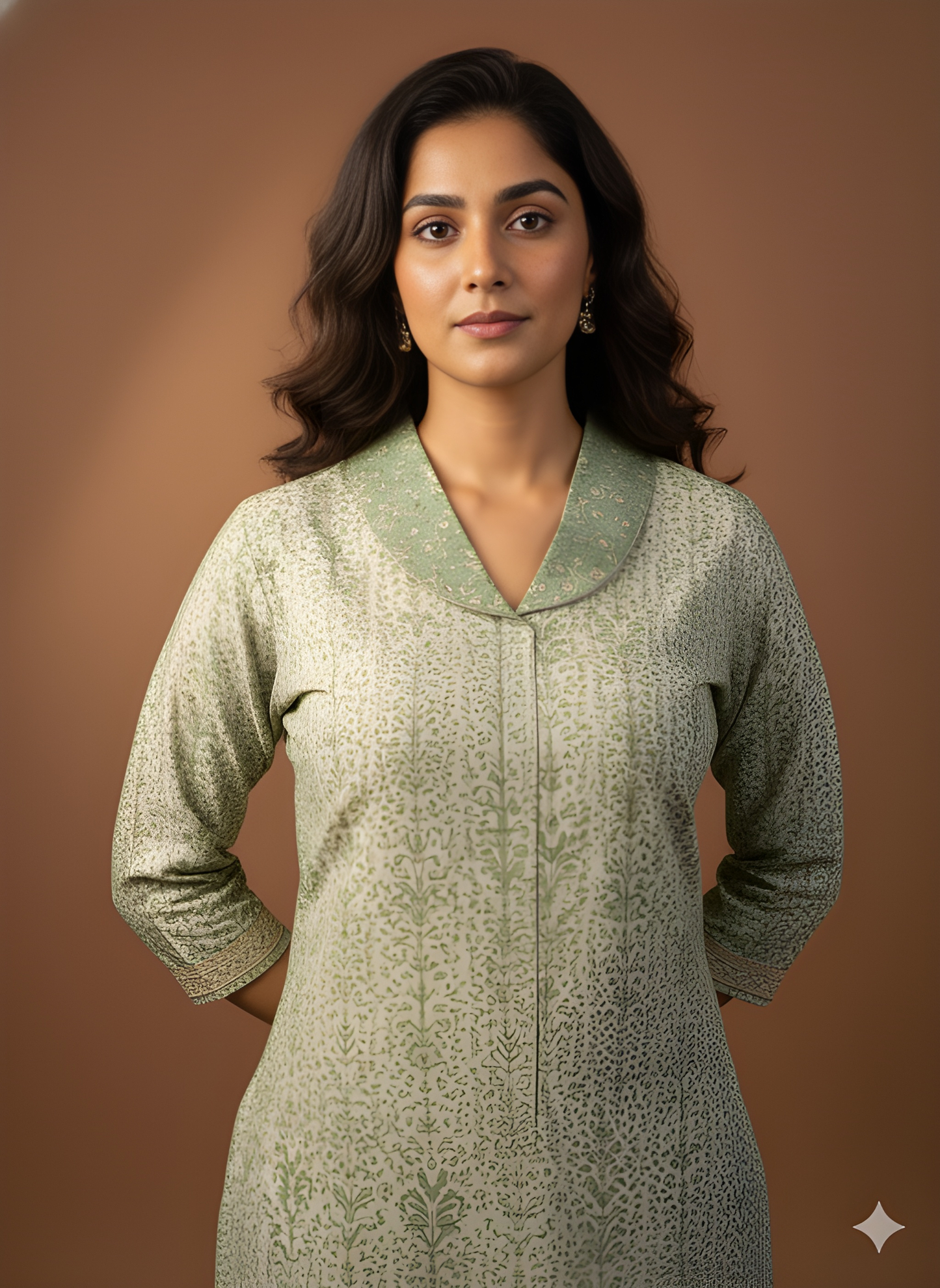 Green Collard Silk Cord Set