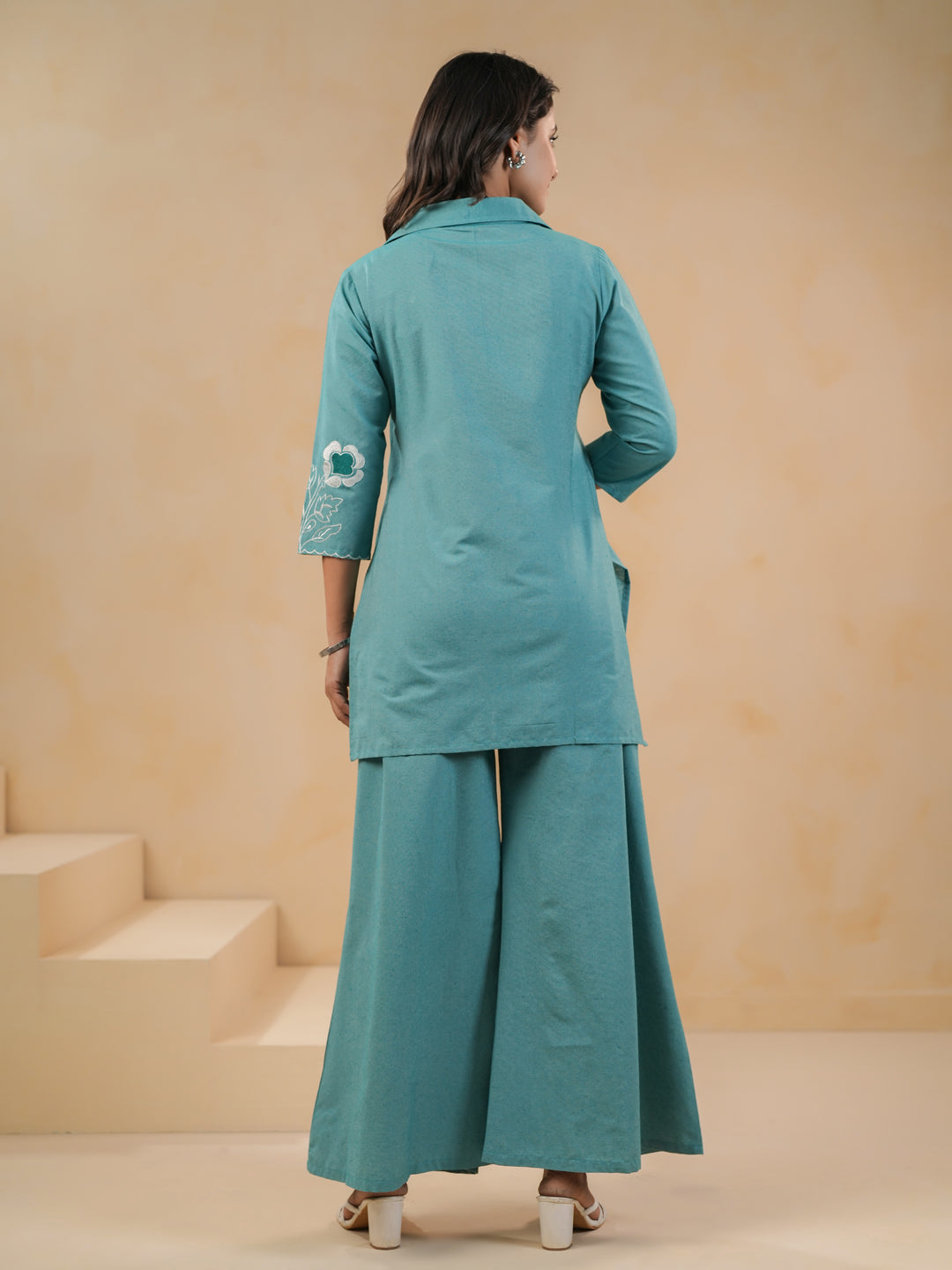 Span Green Collard Cotton Co-Ord Set
