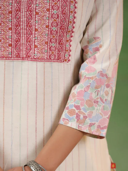 Span Ivory Cotton Co-Ord Set (Set of 2)