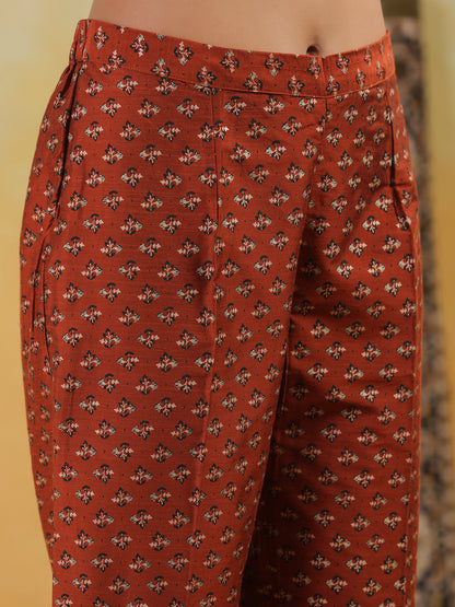 Span Maroon Collard Silk Co-Ord Set(Set of 2)