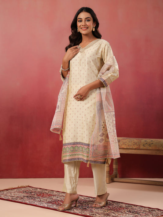 Span Ivory Silk Pant