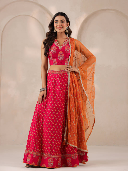 Span Pink V Neck Visocse 3PCS Set