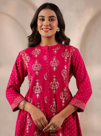 Span Pink Mandarin Rayon Short Kurta