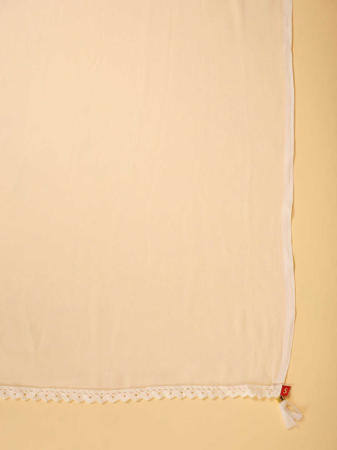 Span Off White Mandarin Neck Cotton Kurta Set with Dupatta