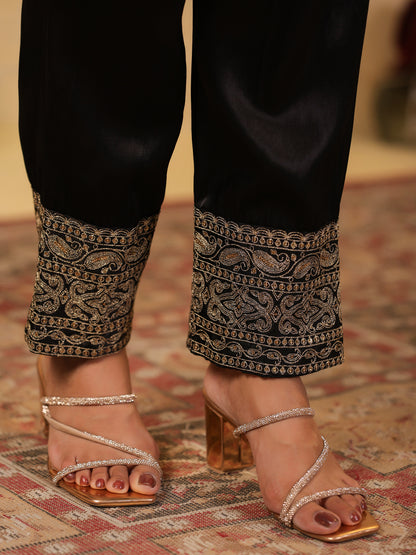Span Black Gazi Silk Pant