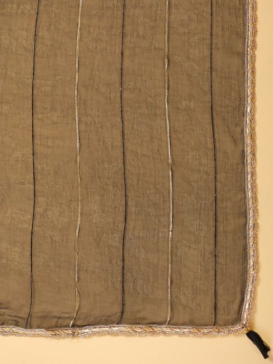 Span Black Gazi Silk Dupatta