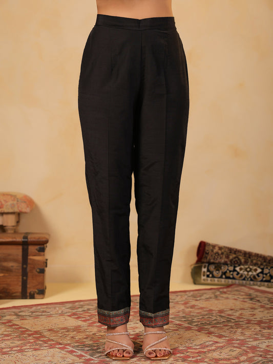 Span Black Silk Pant