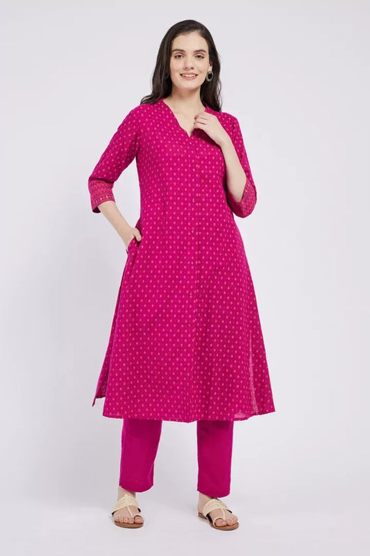 Span Viva Magenta Summer Saga Cotton kurta