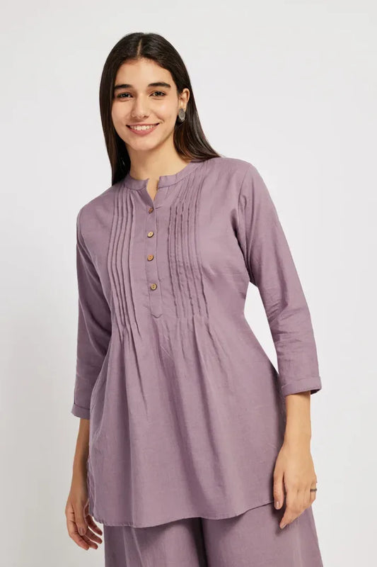 Span Purple Cotton Kurta