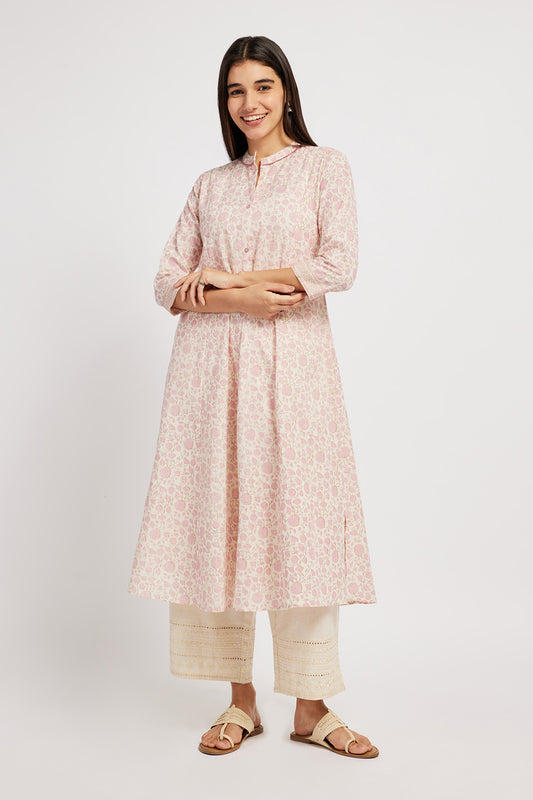 Span Ivory Mandarin Cotton Kurta