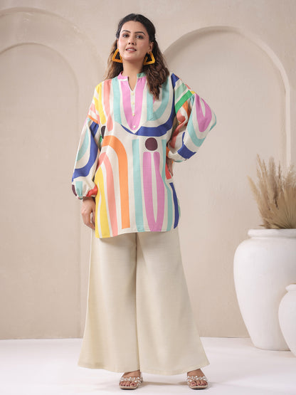 Ivory V-Neck Viscose Cord Set