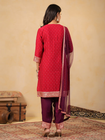 Span Pink V Neck Cotton Co-Ord Set (Set of 2)