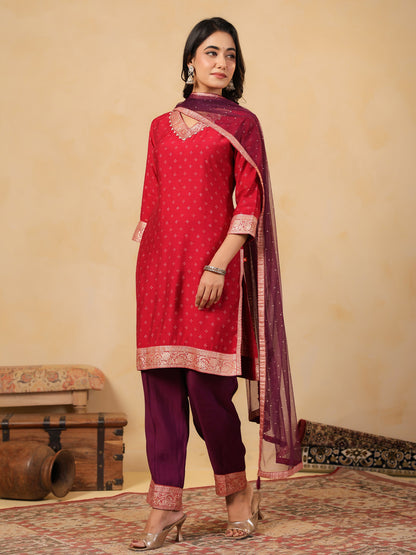 Span Pink V Neck Cotton Co-Ord Set (Set of 2)