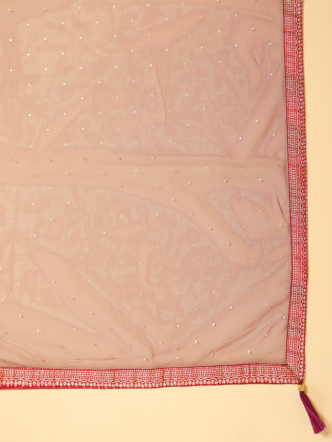 Span Pink Net Festive Dupatta